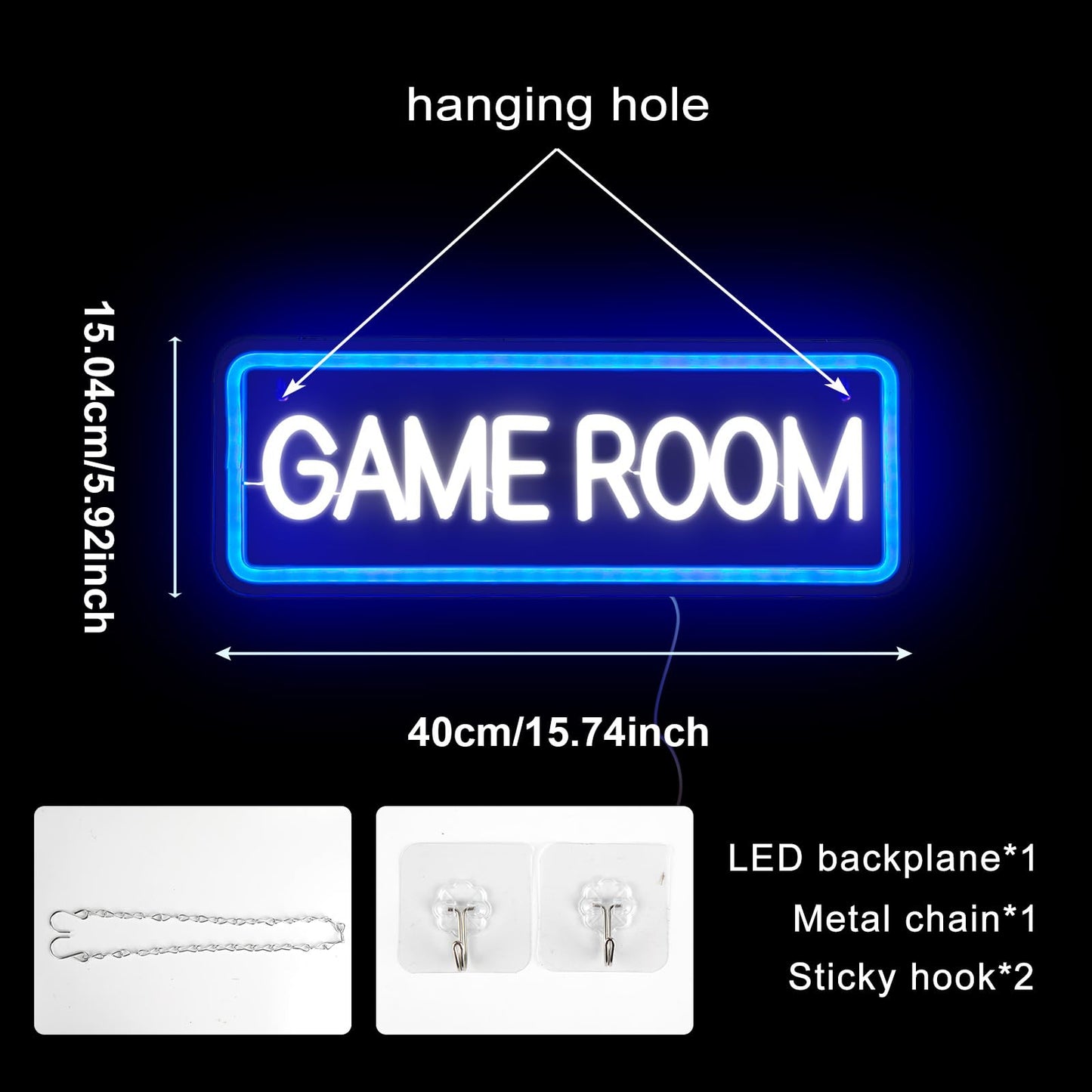 Neon light sign, game arcade neon sign Game Zone Gaming Neon Sign Light up sign Neon signs for game room wall Game Room Bar Party Kids Bedroom decoration Boys gift blue.