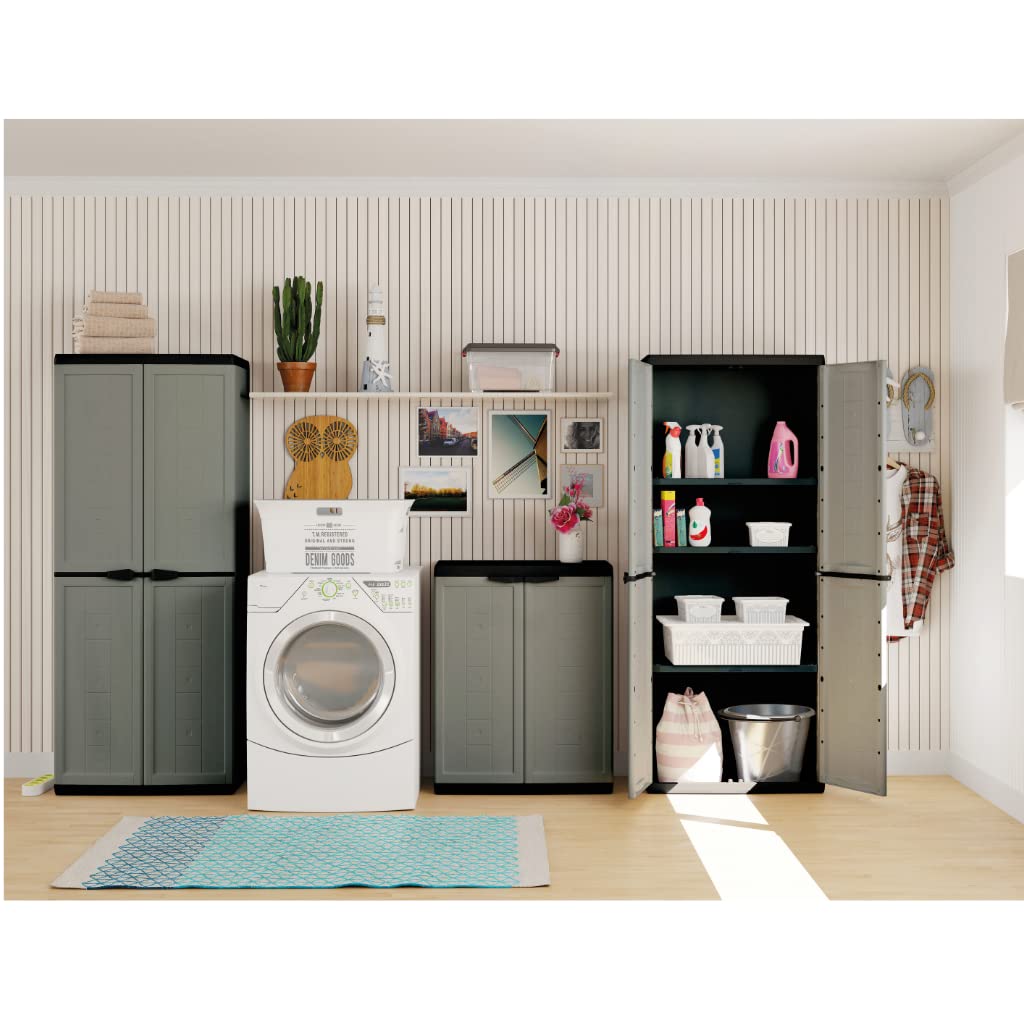 Kis plastic cabinet "Jolly" low, 1 piece, dark gray/black, 9733000 0444 01