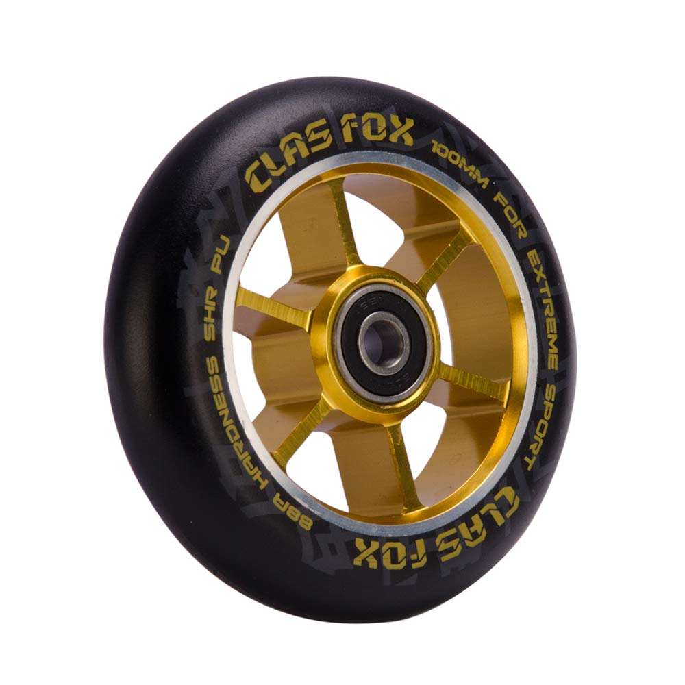 CLAS FOX Pro Stunt Scooter Wheels 100mm A Pair with ABEC-9 Bearings CNC Metal Core