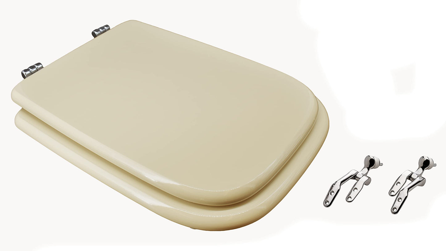 King Seat toilet seat, Conca Ideal Standard series, made of certified MDF, Champagne color.