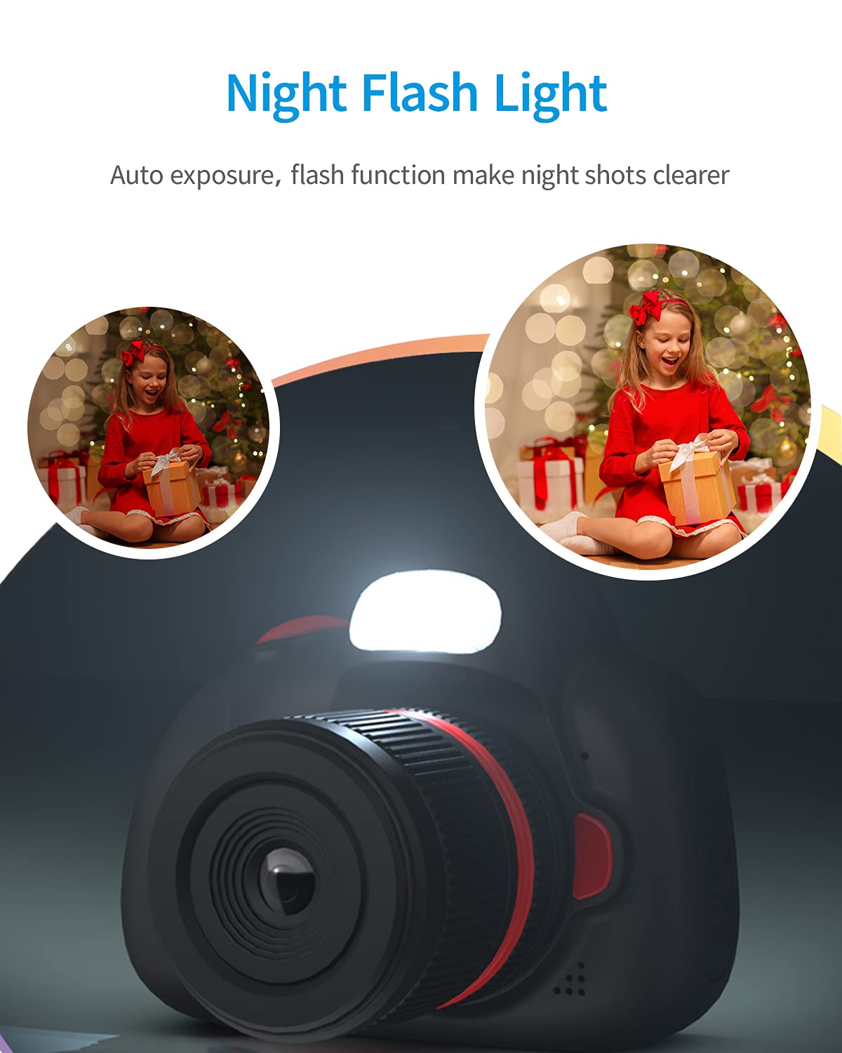 MOREXIMI Kids Camera, Digital Camera for Children aged 3-8 years, Birthday Gift, Toy for Girls and Boys (Black)