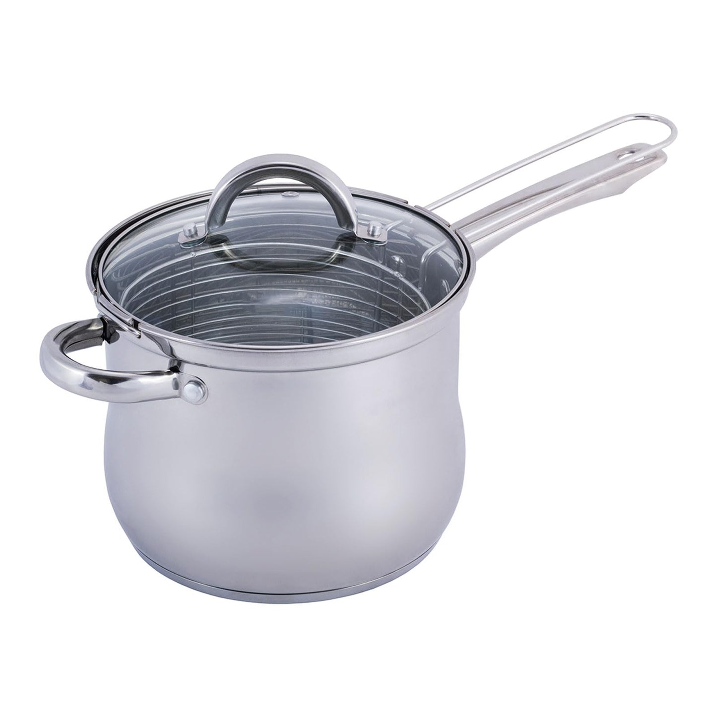 3.5L deep fryer pot with frying basket, suitable for induction cooking. Perfect for making French fries and tempura.