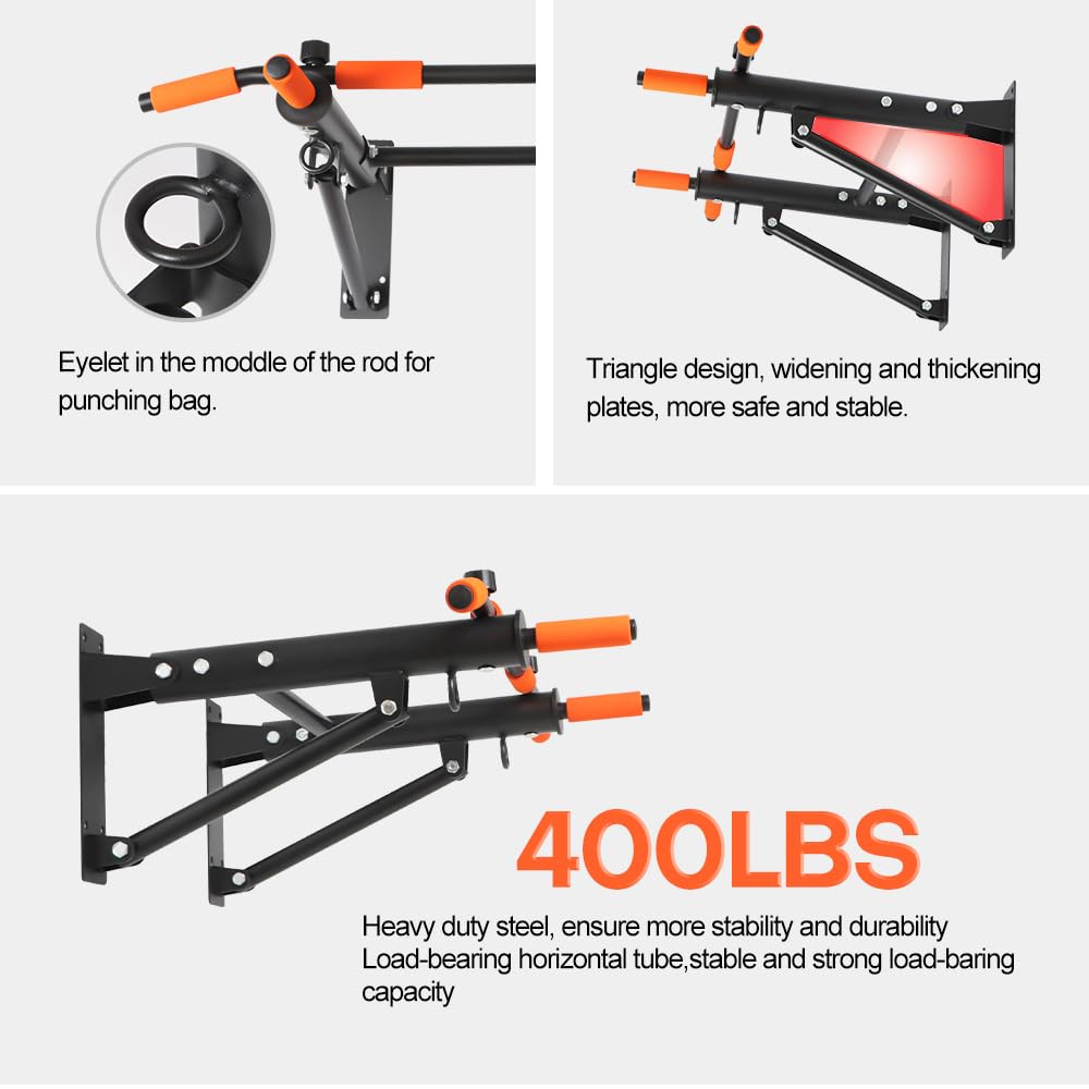 Panana Pull Up Bar for Wall, Wall Mounted, Space Saving Foldable Pull Up Bar, up to 200 kg, Home Gym