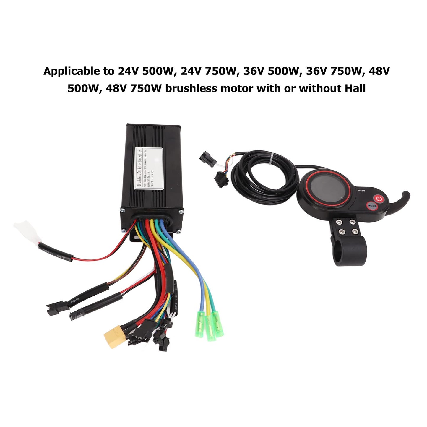 BuyWeek brushless motor controller kit for KUGOO M4 electric scooter, 24V 36V 48V 500W 750W electric scooter brushless motor controller V889 LCD display kit.