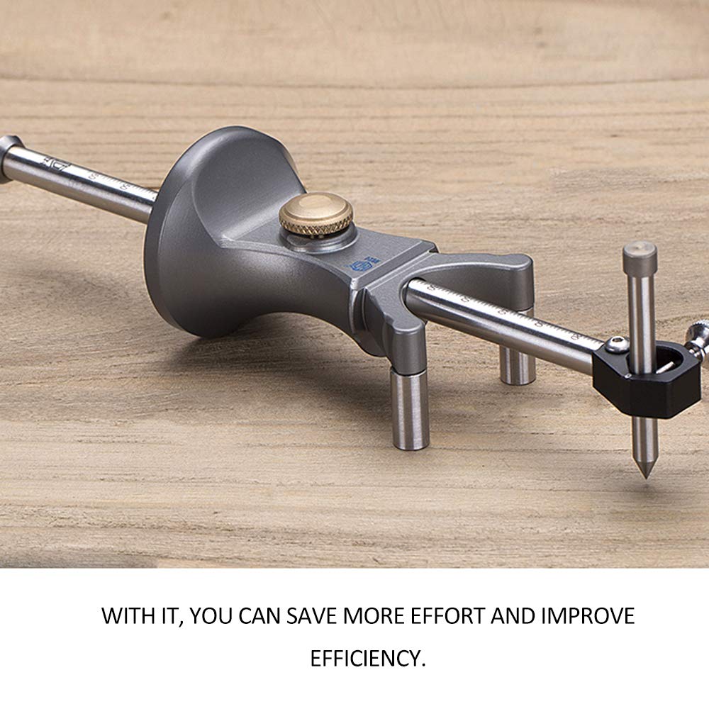 Vislone scribing tool, DIY wood dual-purpose scribing tool for drawing lines and arcs, multifunctional aluminum alloy scribe tool (Type 1)