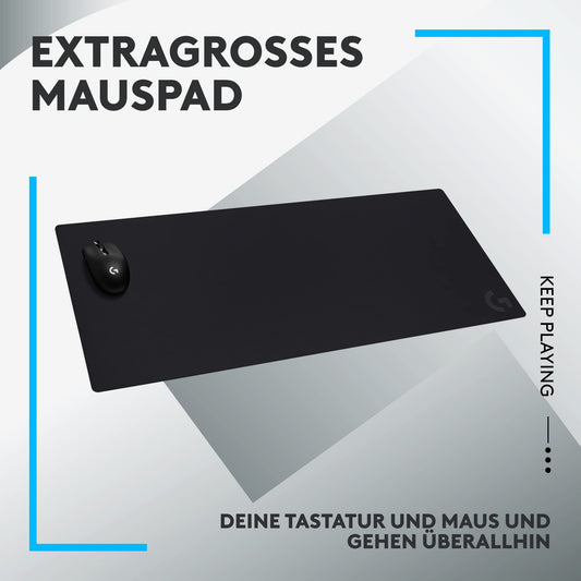Logitech G G840 Extra Large Gaming Mouse Pad, optimized for gaming sensors, moderate surface friction, non-slip mouse pad, Mac and PC gaming accessory, 900 x 400 x 3 mm.