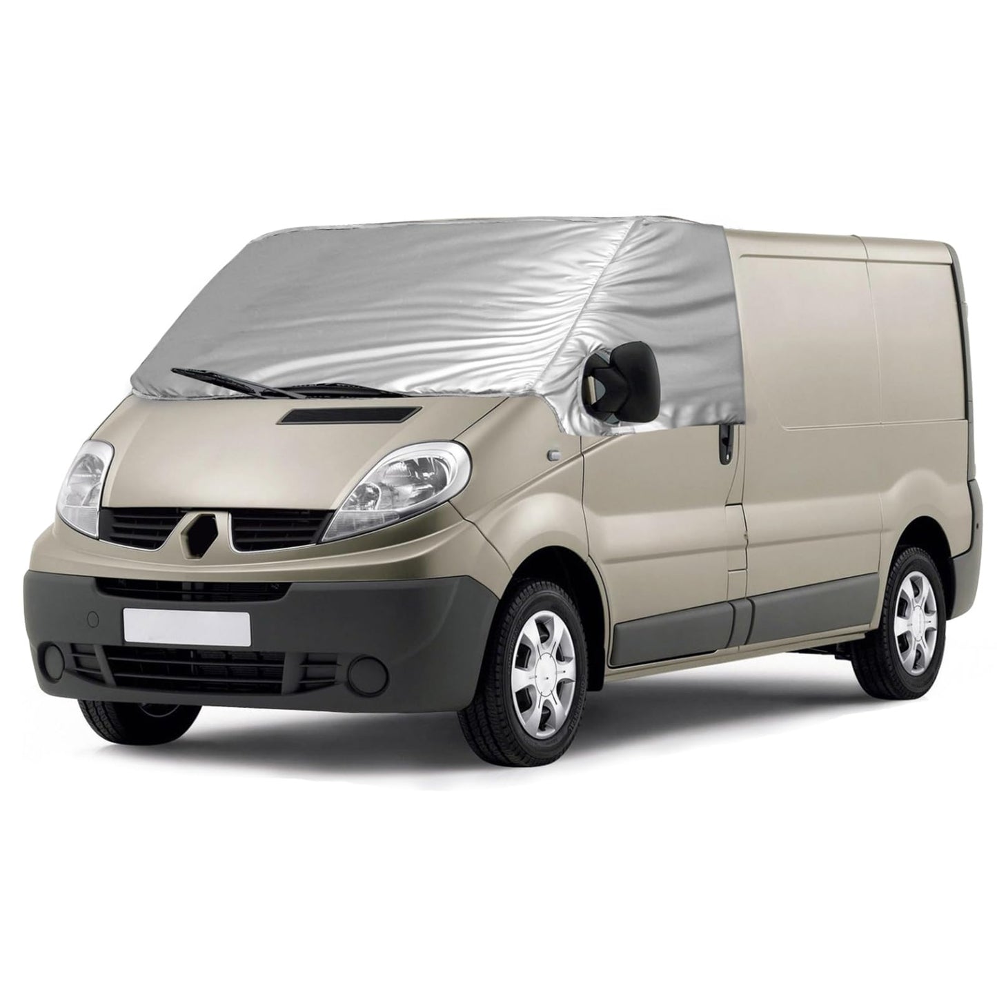 Opaltool External Thermo Windshield Cover for Opel Vivaro Renault Trafic N-issan Primastar 2001-2014, Luxury Silver Wrap, Foldable Front Windshield Cover Winter Summer Windshield Frost Protection Cover