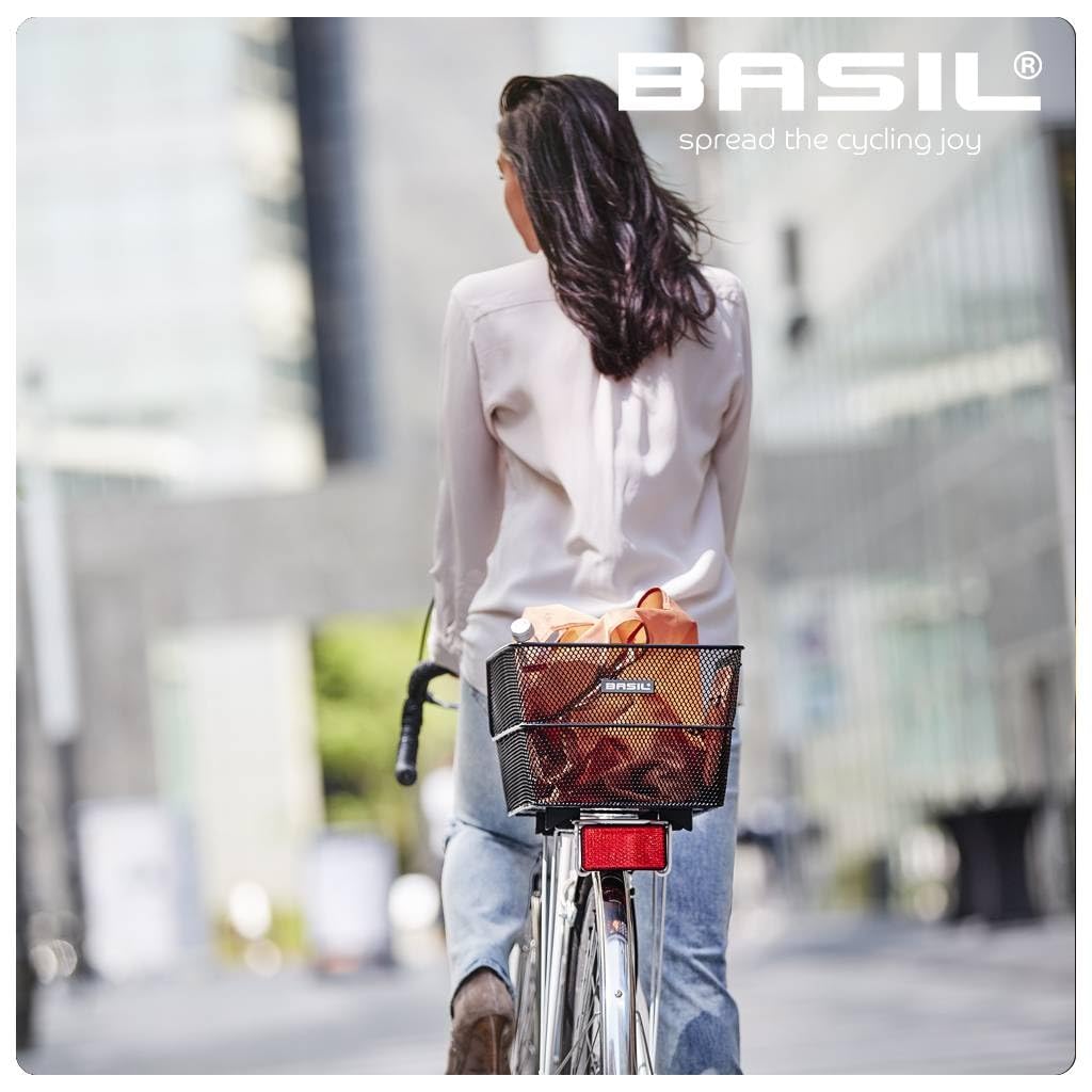 Basil bicycle basket Cento WSL, black, 42 x 30.5 x 20 cm