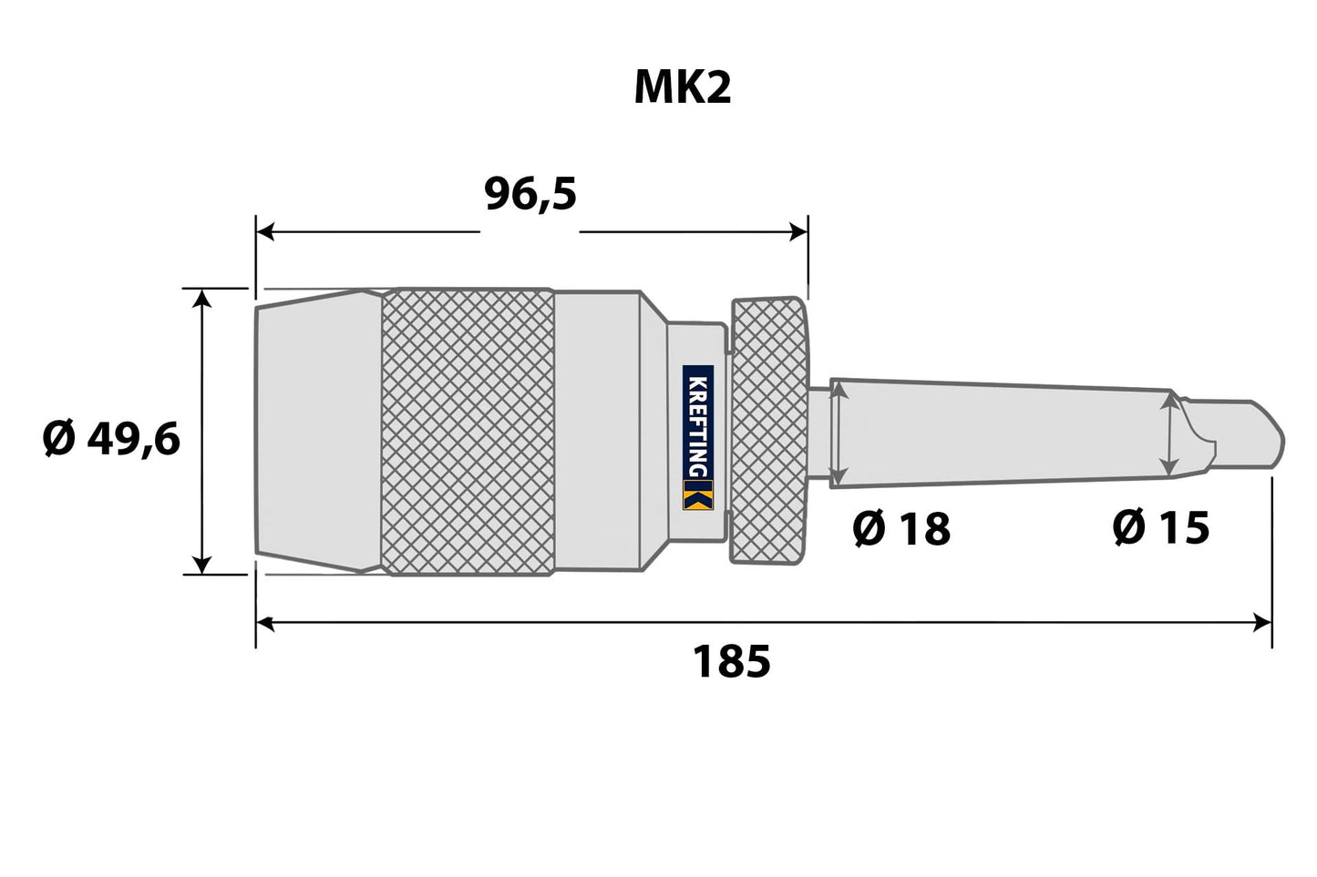 Drill chuck quick-action chuck B16 3-16 mm + MK1 tapered arbor with ejection lugs precision chuck KREFTING TOOLING