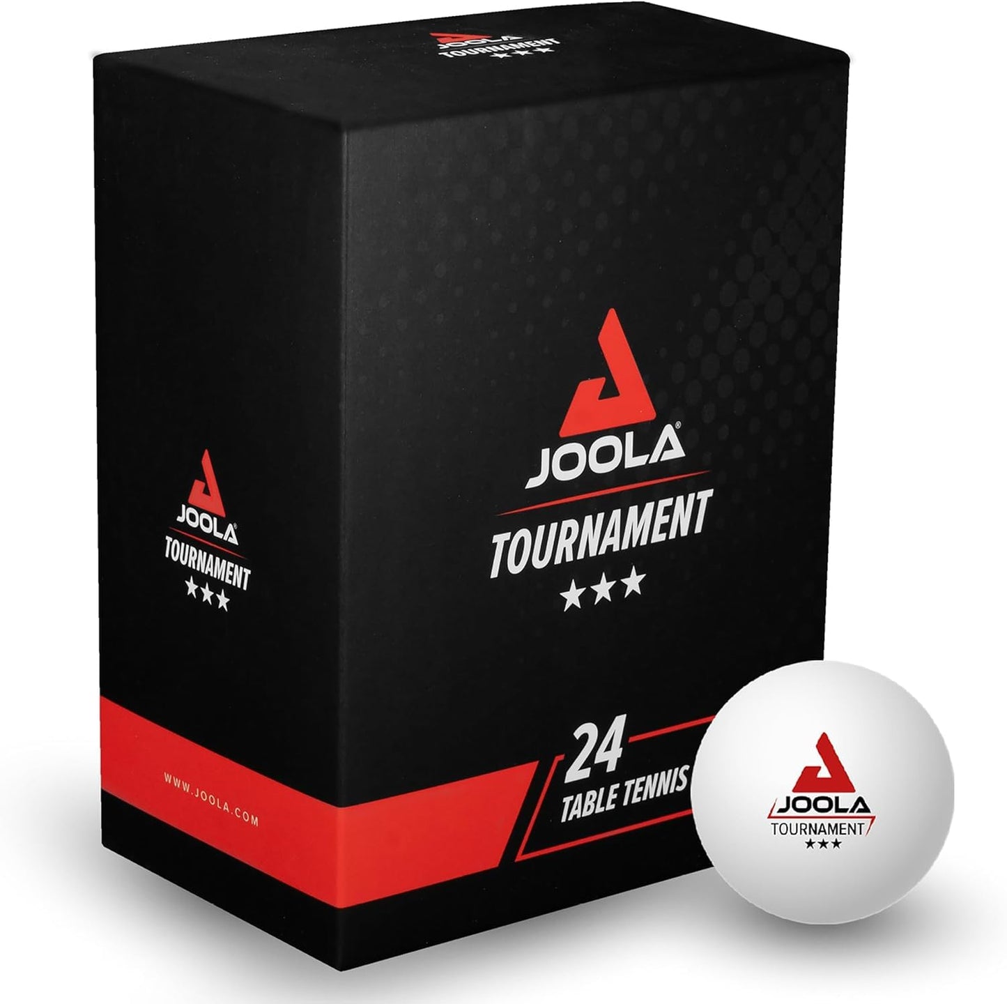 JOOLA Table Tennis Set Duo PRO 2 Table Tennis Rackets & Table Tennis Balls Tournament Selected 40+mm Diameter, 3-Star Premium Table Tennis Balls Indoor and Outdoor Compatible, White, 24 Pieces