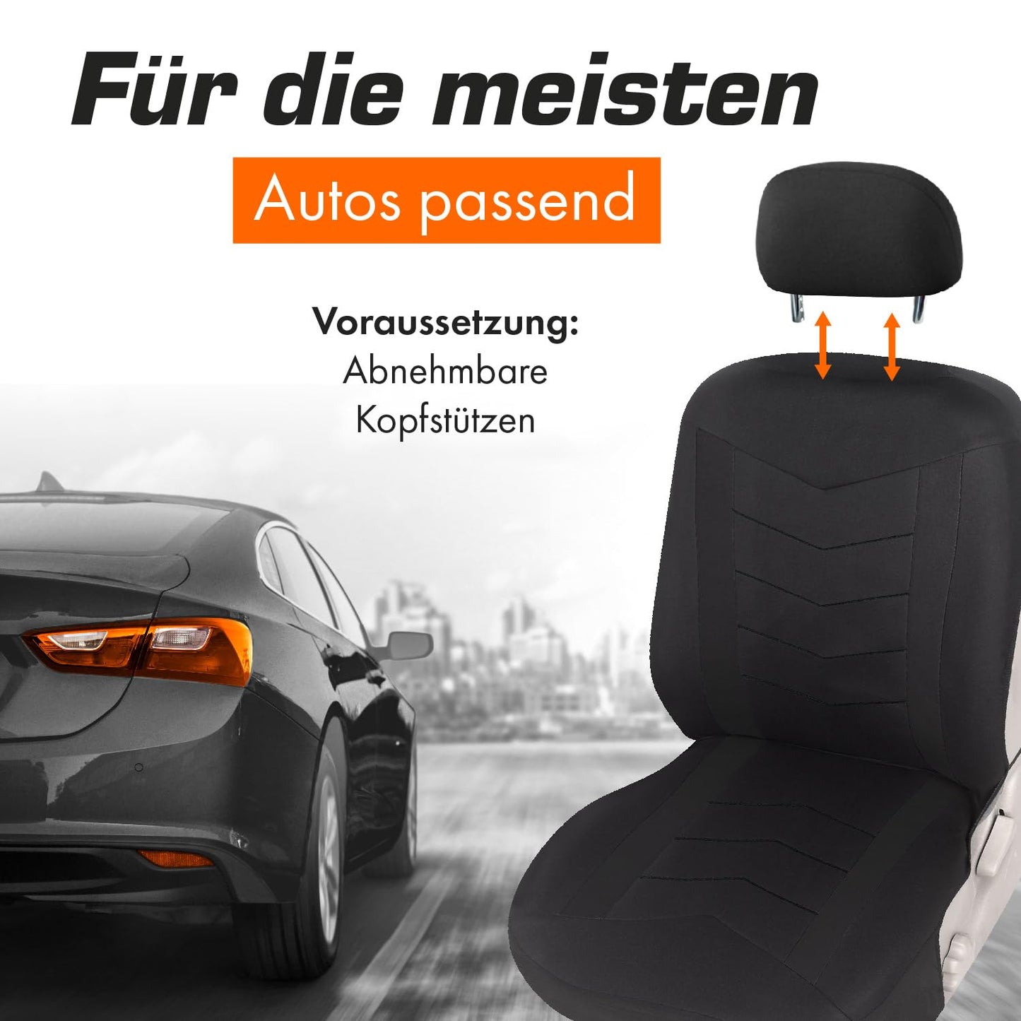 Upgrade4cars car seat covers set for the front seats in black | Car protectors universal black car seat cover for summer and winter | Car accessories for interior | Gifts for women and men