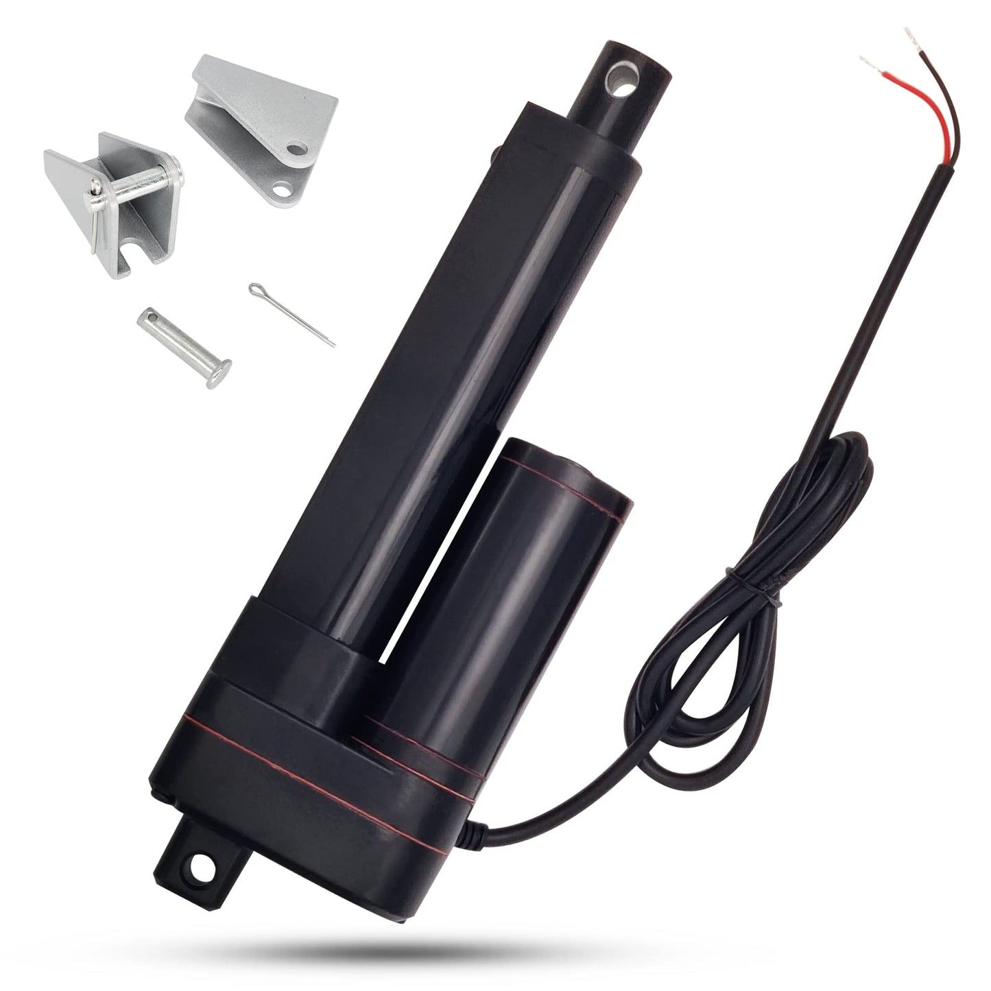 Jvnvlki 3000N 100mm Stroke IP65 Waterproof Linear Actuator 12V Linear Motor 5mm/s With Mounting Brackets for Cabinet, Window Opener, Door Opener, Home Automation