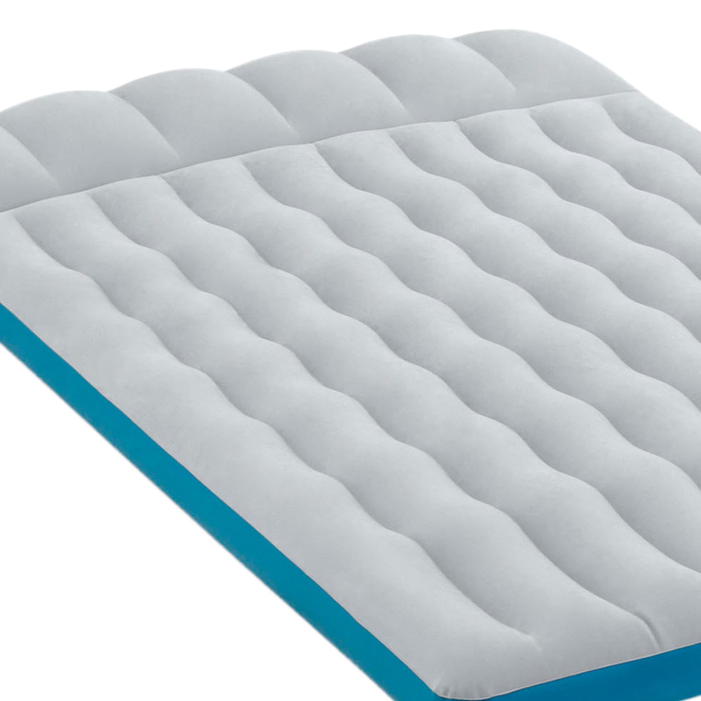 Intex 67999 - Inflatable Double Camping Mat, Laminate, Gray and Light Blue, 127 x 193 x 24 cm.