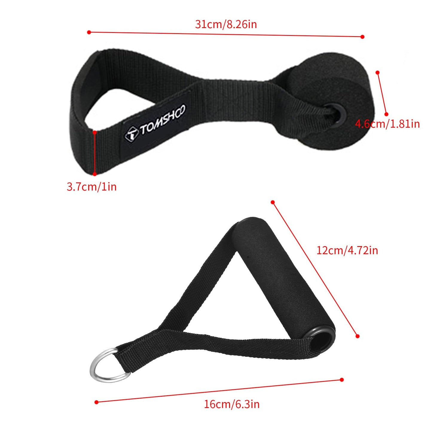 TOMSHOO Resistance Bands Set, Fitness Bands Pull-up Band Training Band with Door Anchor, Handles, Storage Bag, Multiple Resistance Levels, for Strength Training, Stretching