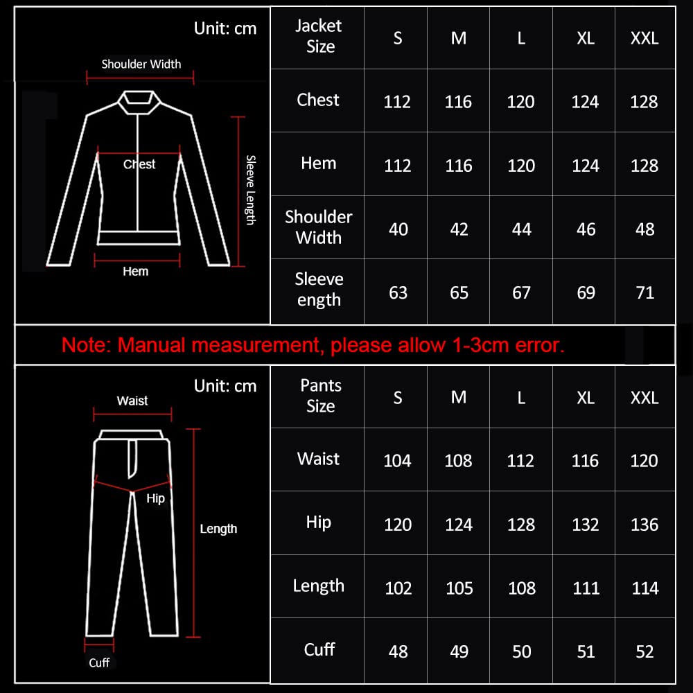Lixada Men's Motorcycle Rain Suit Outdoor Reflective Waterproof Rain Jacket and Pants Rain Gear for Biking Cycling Camping Hiking