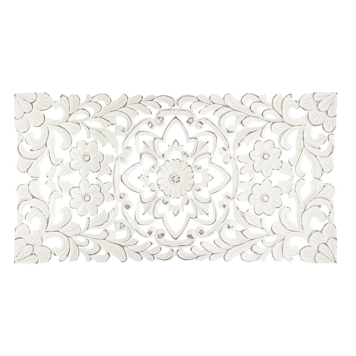 Atmosphera - Wall decoration "Fanny" - carved wood 85 × 45 cm - White