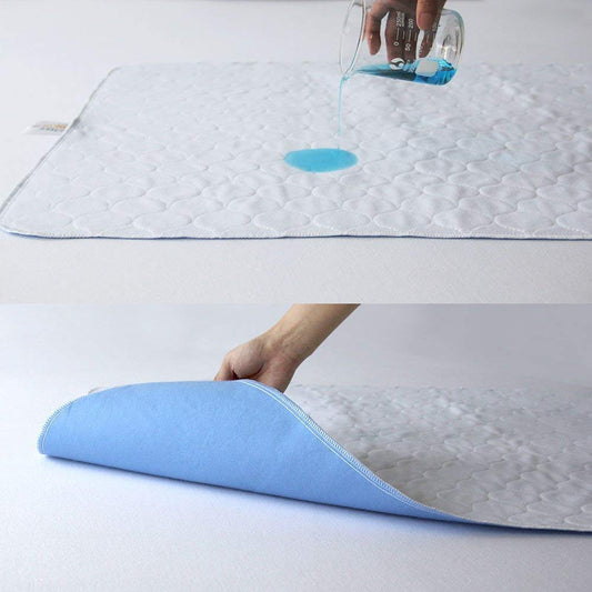 Bedecor Waterproof Bed Pad 86x132 cm Blue Breathable Absorbent Washable Mattress Cover Reusable
