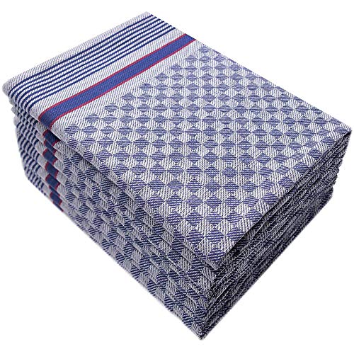 Top Fuel Fashion 20-piece set tea towels kitchen towel dish towels kitchen hand towel checkered cotton anthracite + blue