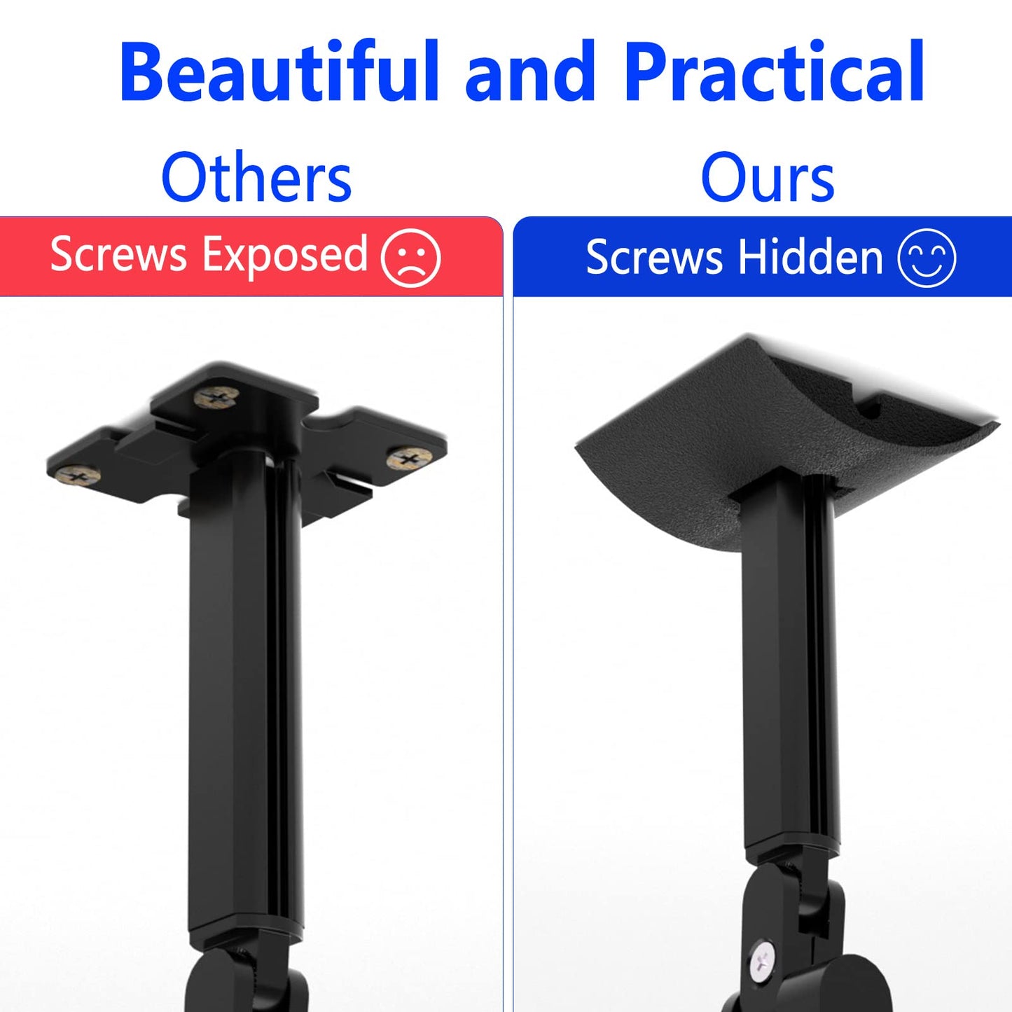 Speaker mount for Samsung SWA-9100S SWA-9200S SWA-9000S SWA-8500S rear speakers, tilt and swivel, adjustable mount for Samsung speakers with keyhole.