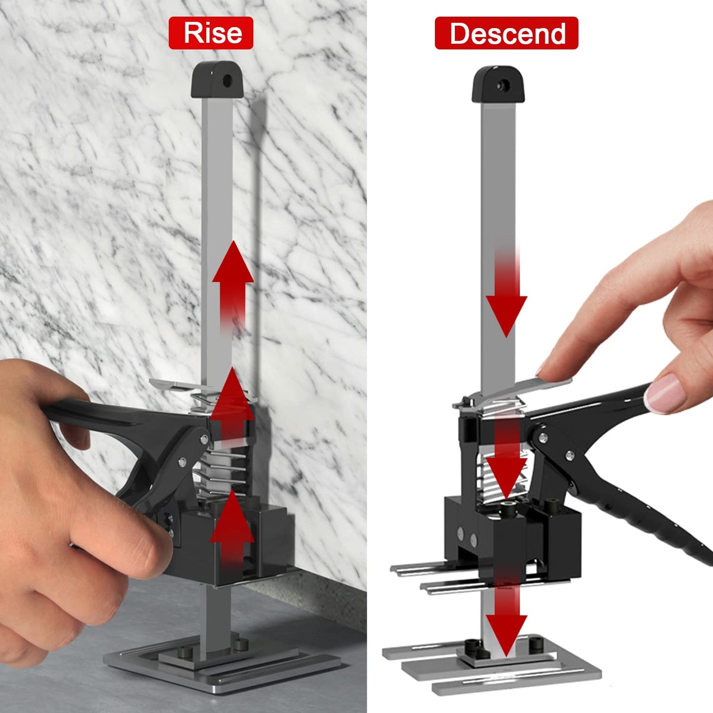 Labor-saving lifter, 2 pieces 38.8cm arm hand tool lifter with scale, up to 240kg tile lifter lifting tool, telescopic support height adjuster, lifter for drywall wall tiles furniture