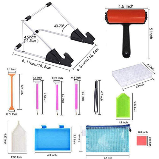 INSANYJ Diamond Painting Accessories include LED light pad, adjustable brightness diamond painting light board with USB cable, diamond sorting box embroidery diamond painting tool set (106pcs)