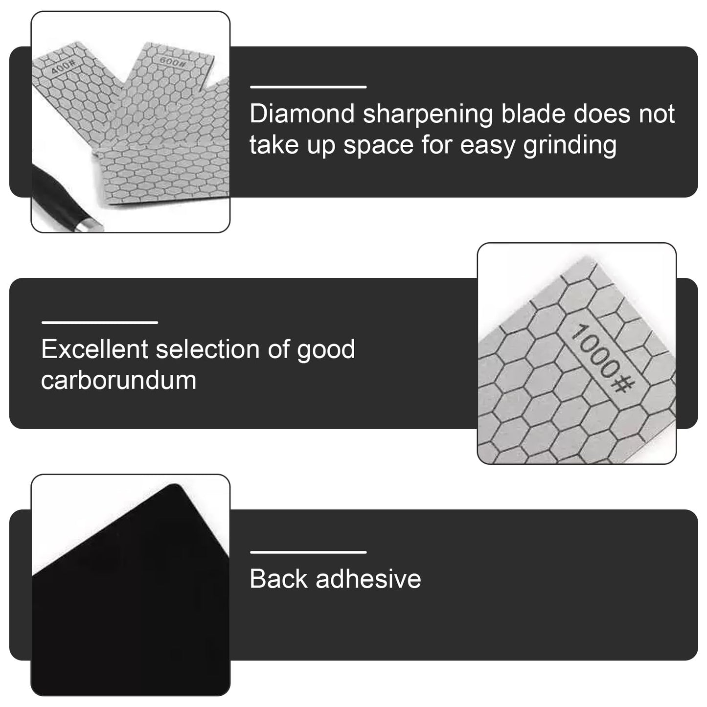 5 Piece Diamond Sharpening Stones Set: 200/400/600/1000/2000 grit diamond sharpening stone, diamond knife sharpener plate, diamond sharpening stones for kitchen tools outdoor use