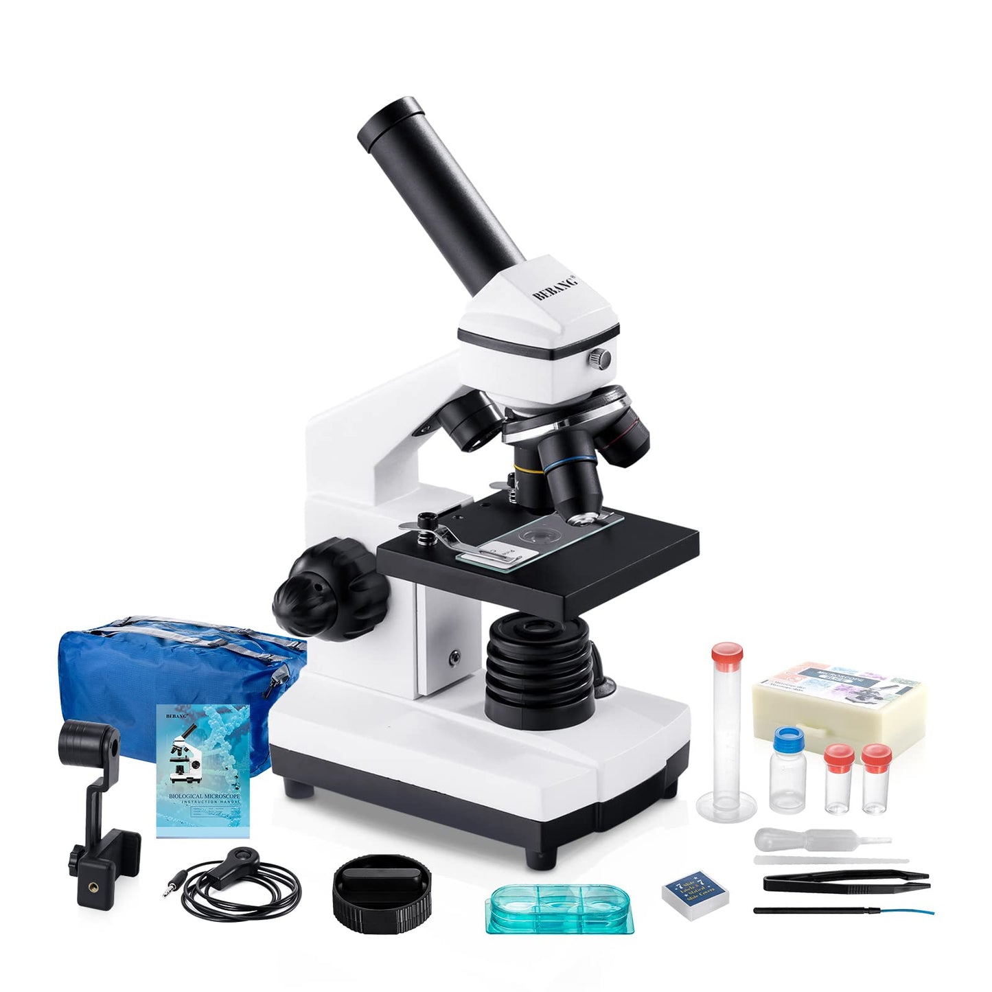 BEBANG 100X-2000X Microscope for Kids Adults, Professional Biological Microscopes for Students School Lab Home