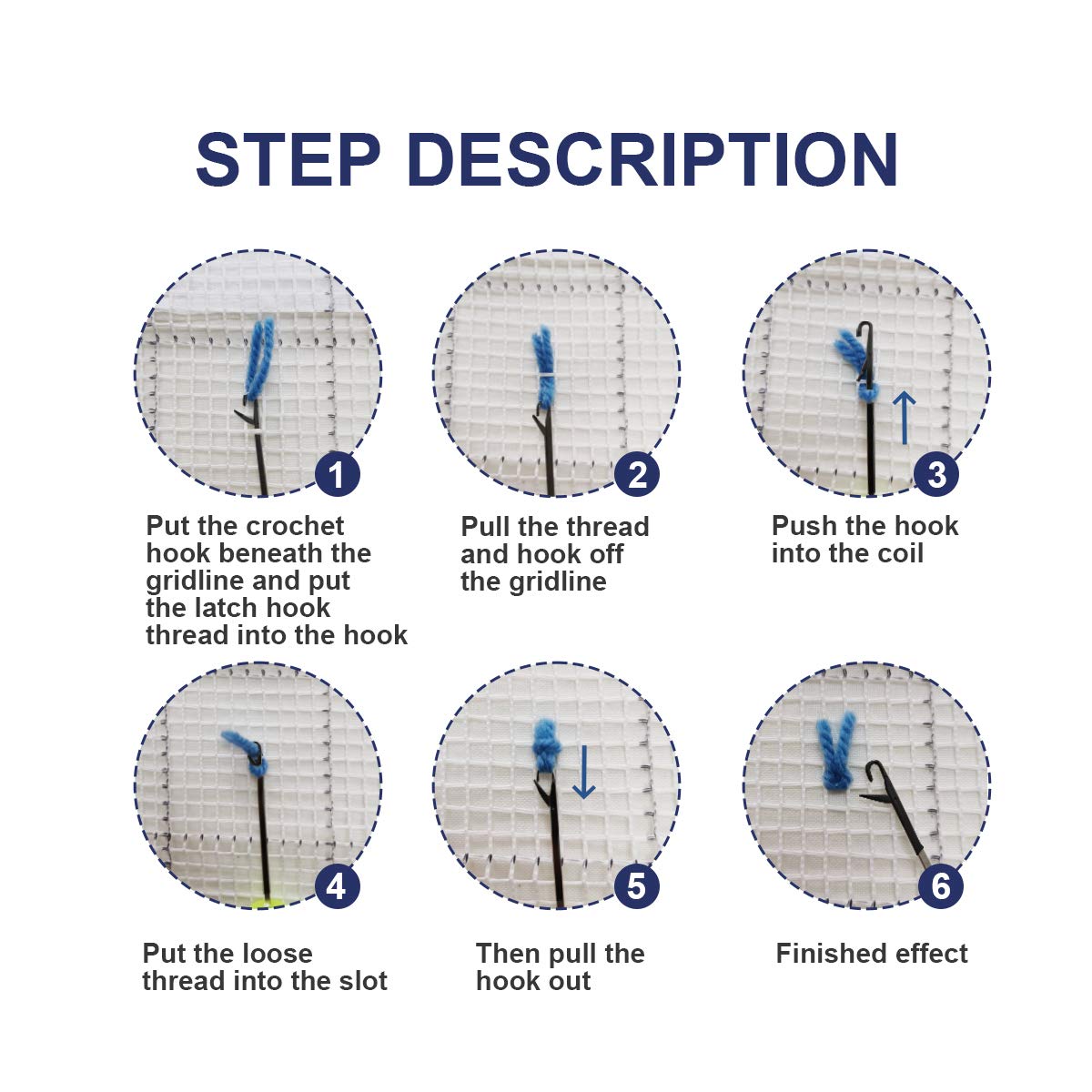 ROCKY&CHAO latch hook rug DIY kit for kids and adults (Home) 60*40cm.