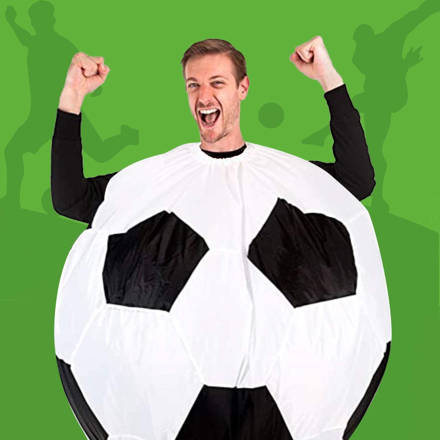 AirSuit® Inflatable Costume Football Soccer | Unique Inflatable Costume | Premium Quality | Size 160 to 190cm | Polyester | Comfortable to Wear | Durable | With Inflation System | OriginalCup®