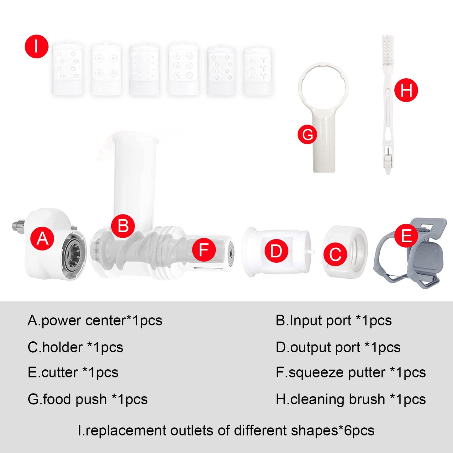 Pasta attachment for KitchenAid stand mixer, pasta roller attachment with 6 different noodle shapes, spaghetti and fettuccine for KitchenAid mixer accessory.