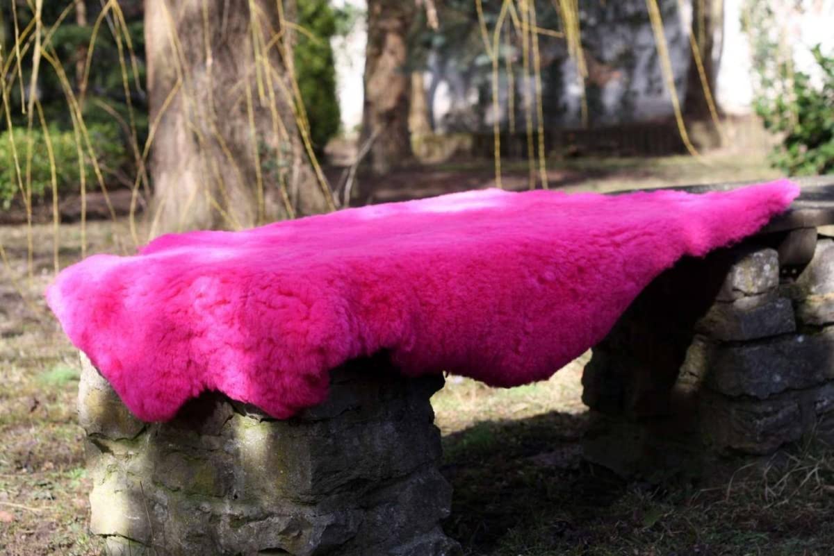 Hollert lambskin Merino pink cozy fluffy sheepskin washable genuine fur runner carpet for living room nursery bedroom size 100-110