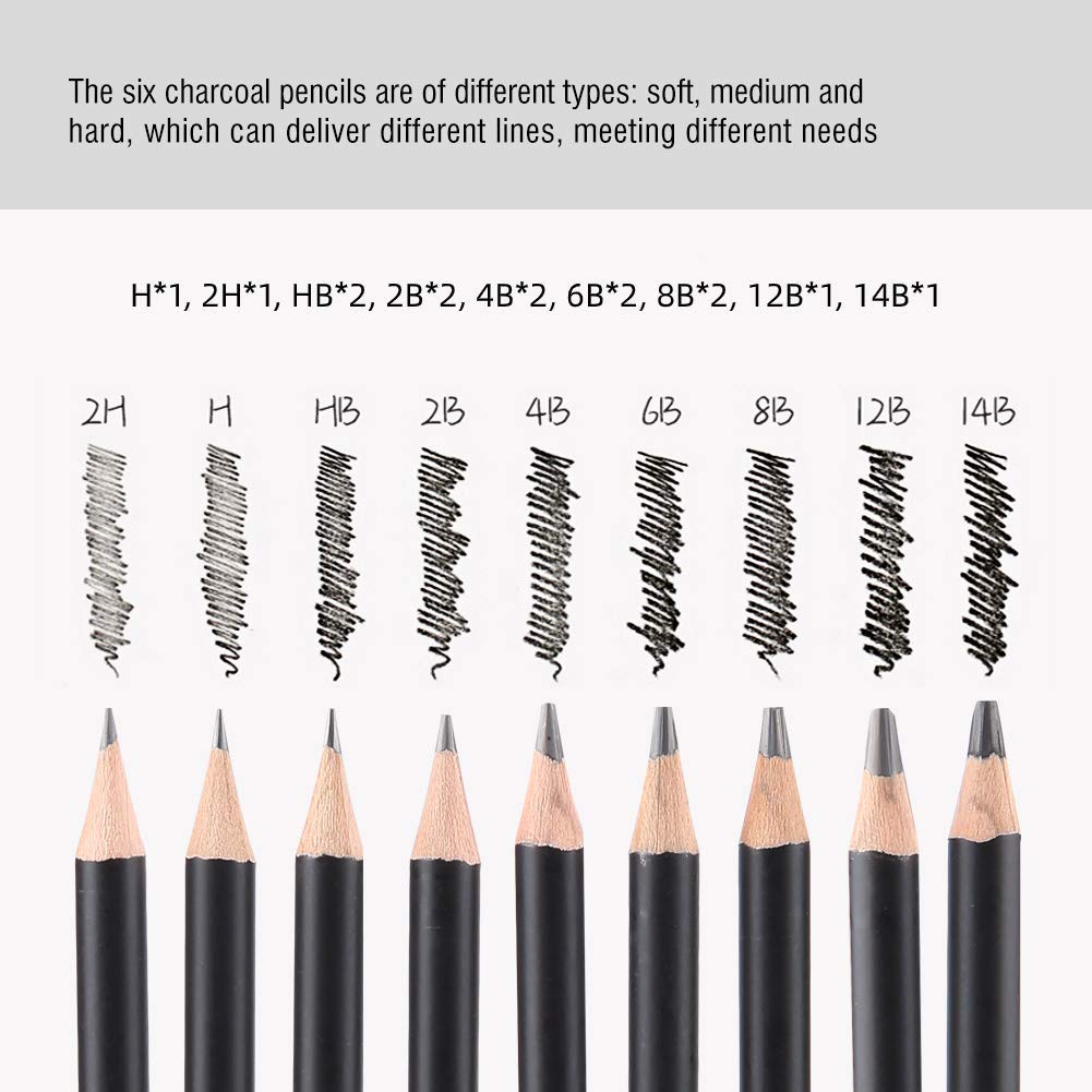 Hztyyier 29Pcs Drawing Set Professional, Sketching Pencils Set, Drawing Pencils, Sketching Set with a Storage Case for Beginner Artists