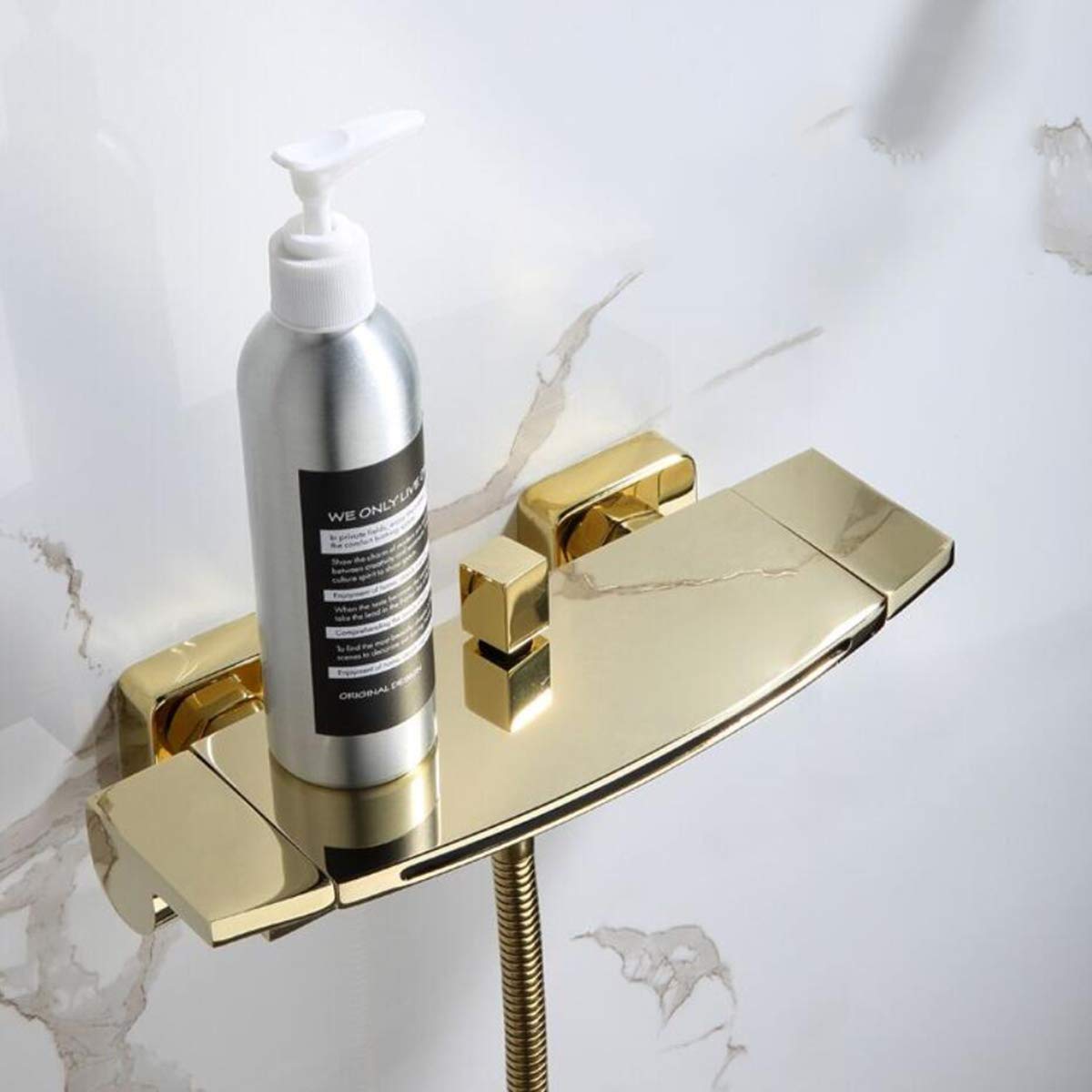 Bathtub faucet waterfall faucet bathtub mixer with shower tub faucet, tub faucet waterfall, bathtub faucet set, brass bathtub faucets (gold)