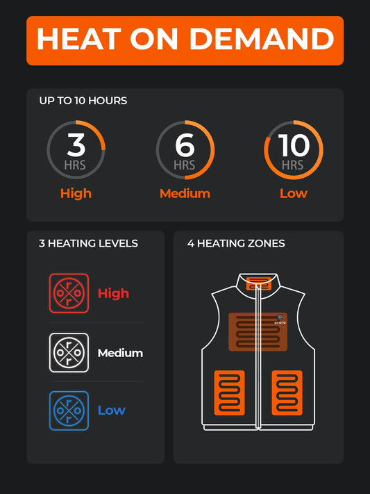 ORORO Women's Heated Vest with Powerbank, Women's Heated Vest Up to 10 Hours of Warmth - Charger Not Included (Silver Grey, M)