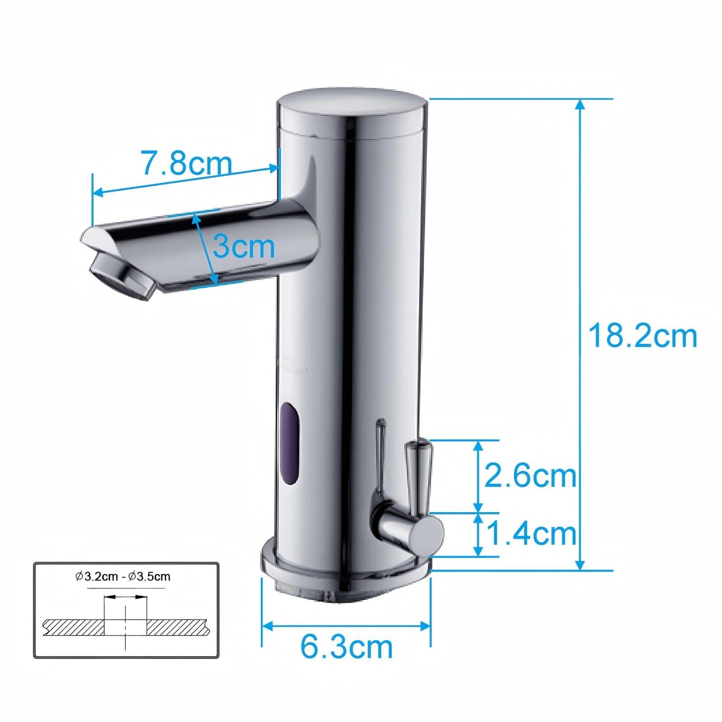 Auralum automatic sensor faucet infrared bathroom faucets washbasin faucet mixer tap 18.2cm high.
