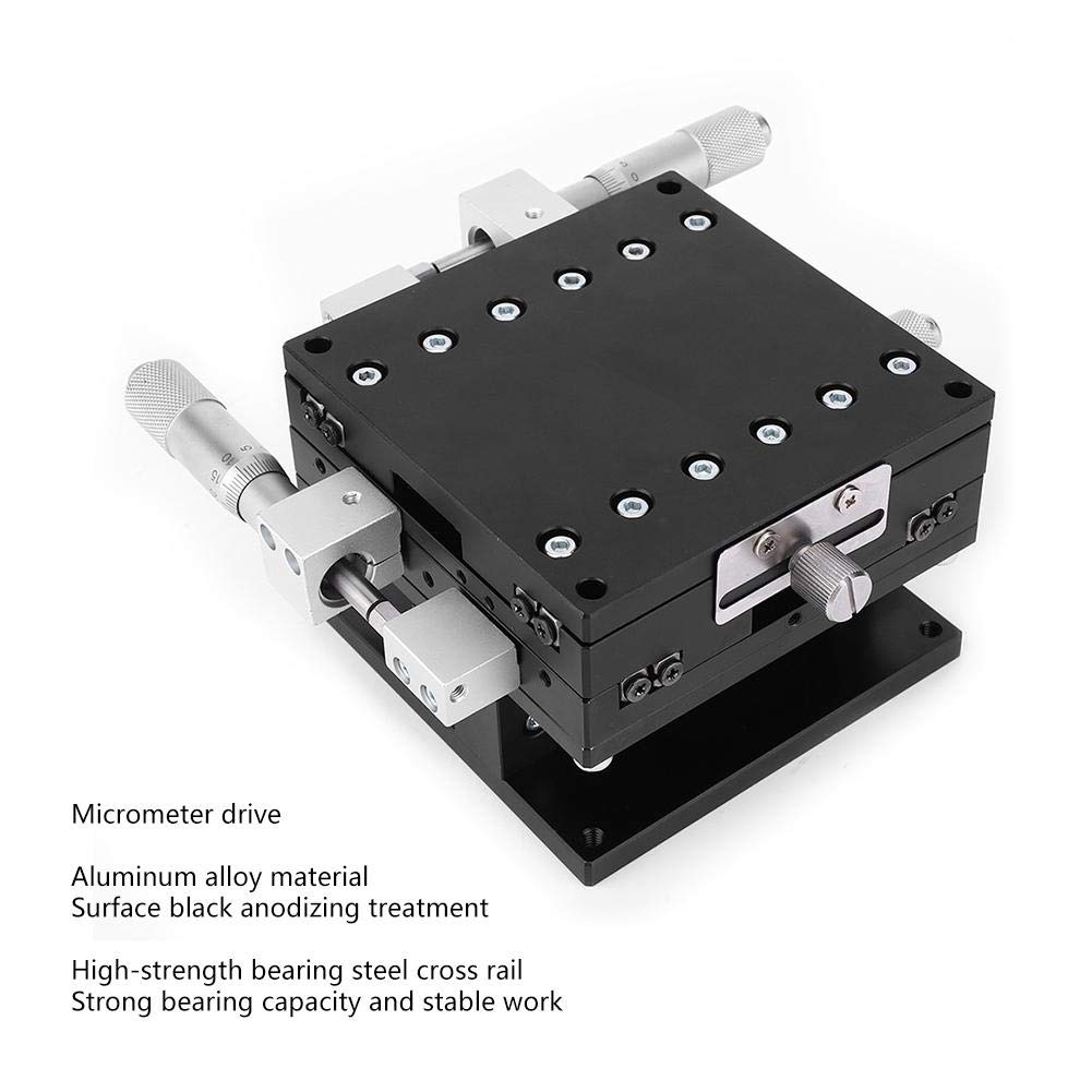 TKSE XYZ 3-axis manual linear stage, LD90-LM XYZ 3-axis trimming platform Manual linear stage Tuning slide table 90 x 90 mm