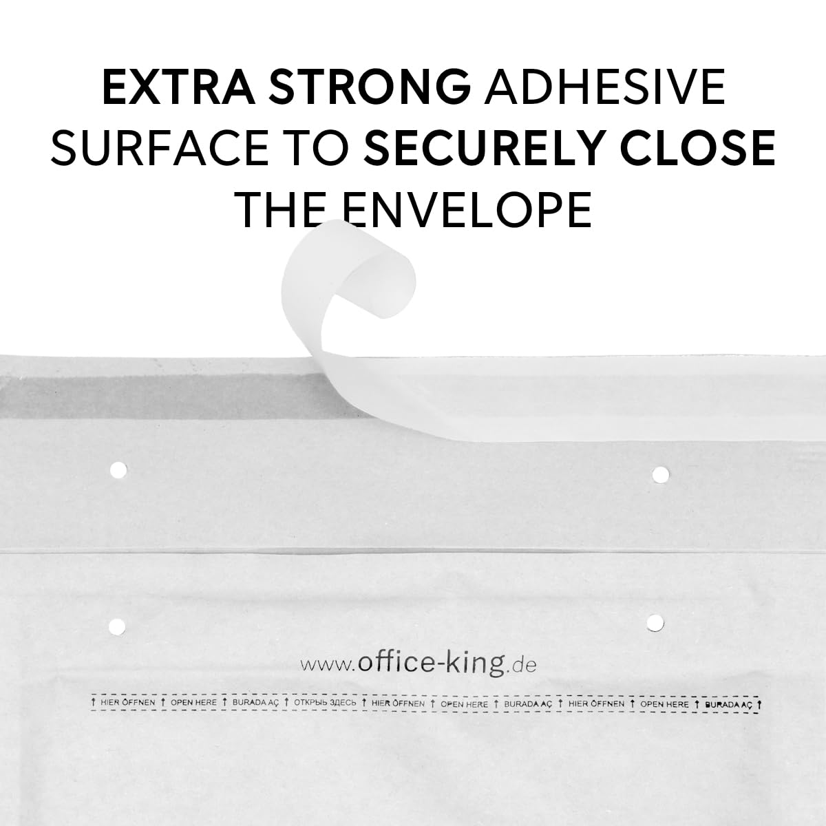 50 air bubble mailers, bubble envelopes I9, Inner dimensions: 300 x 445 mm, White shipping packaging cushioned envelopes self-adhesive suitable for DIN A3
