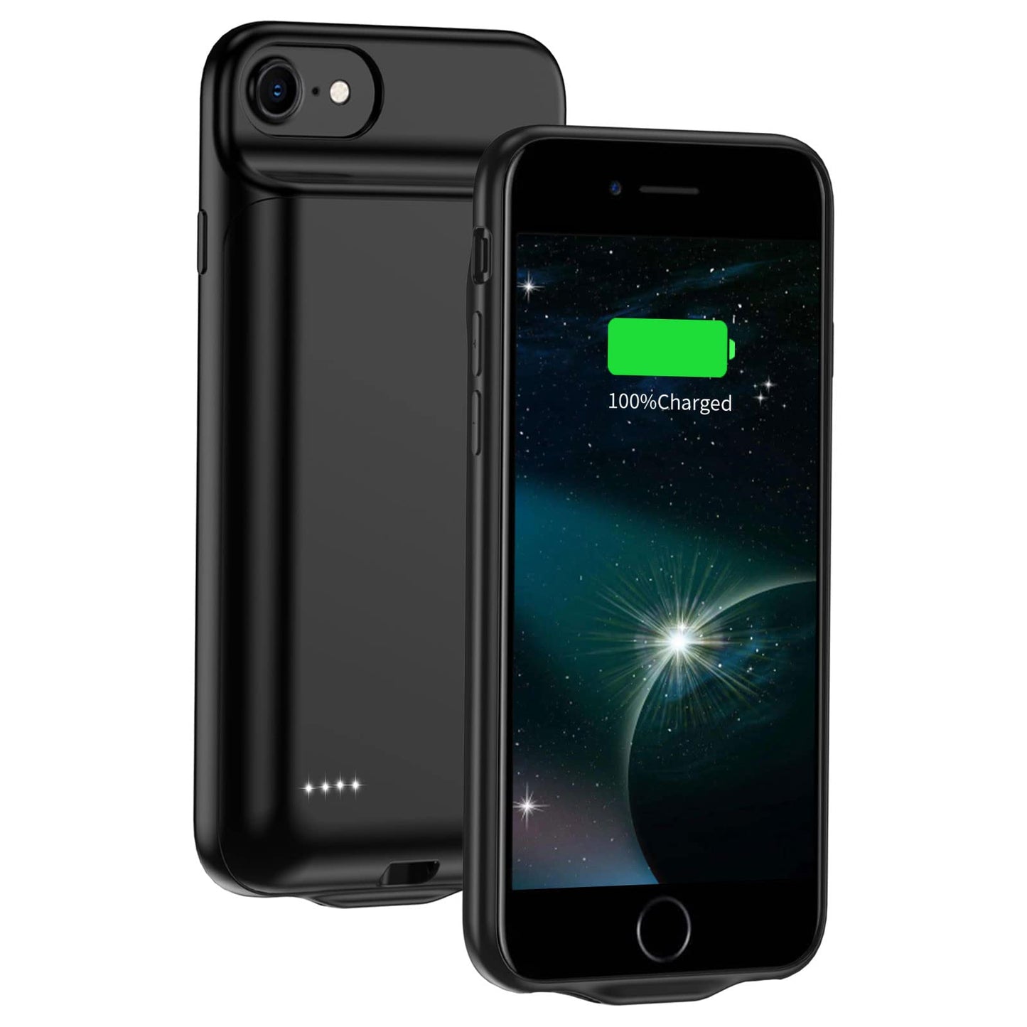 JUBOTY 6800mAh battery case for iPhone 6/6S/7/8/SE 2020/SE 2022, high capacity, portable charging case, extended battery, rechargeable phone battery charger, 4.7 inches (black)