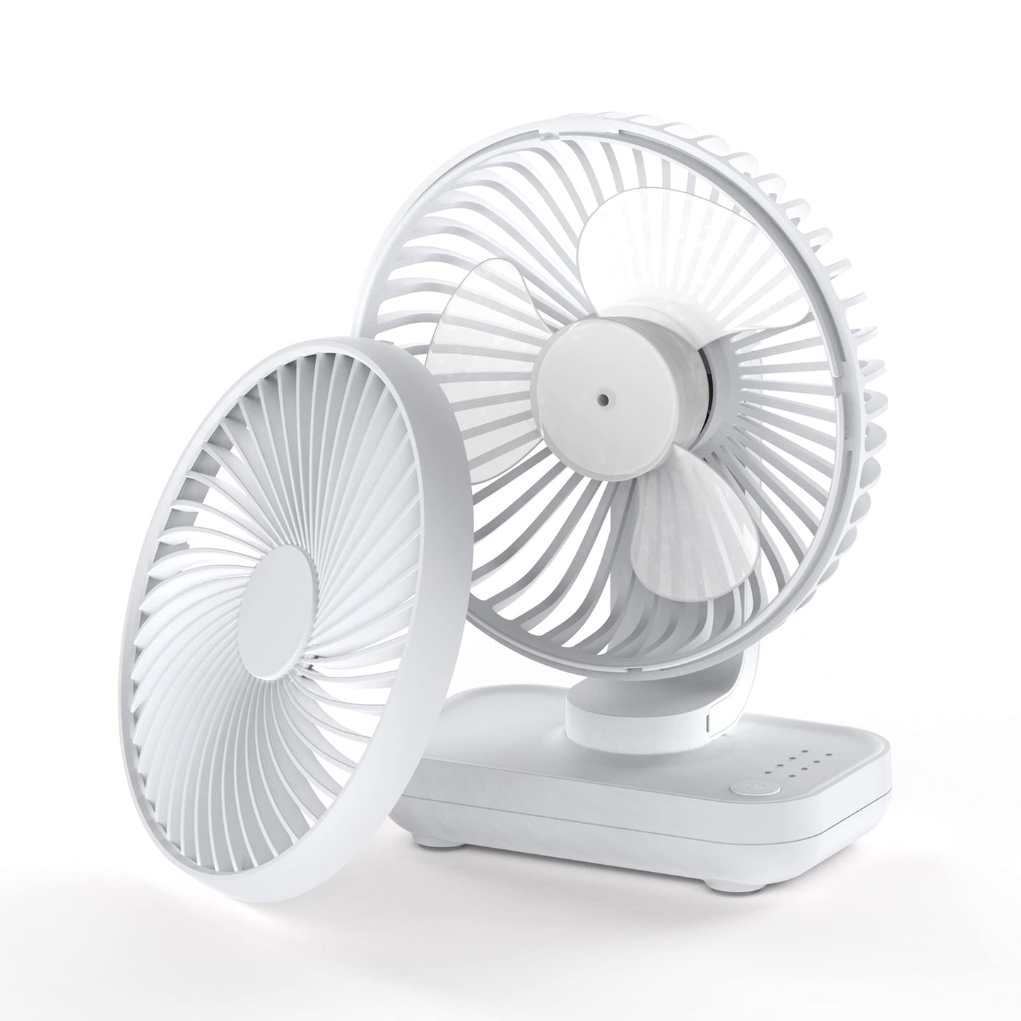 Joneytech Mini Fan Quiet, USB 4000mAh Battery Small Desk Fan, 4 Speeds for Desk, Home, Picnics, and Office - Portable table fan