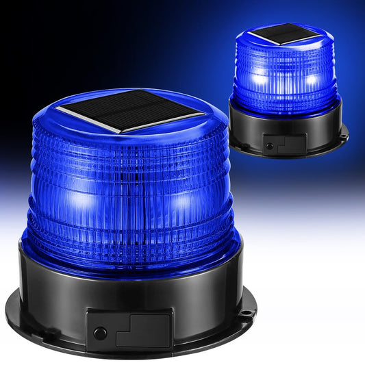 antom 12-24V LED beacon blue light warning light with magnetic base for trailer, camper SUV - 4 different modes.