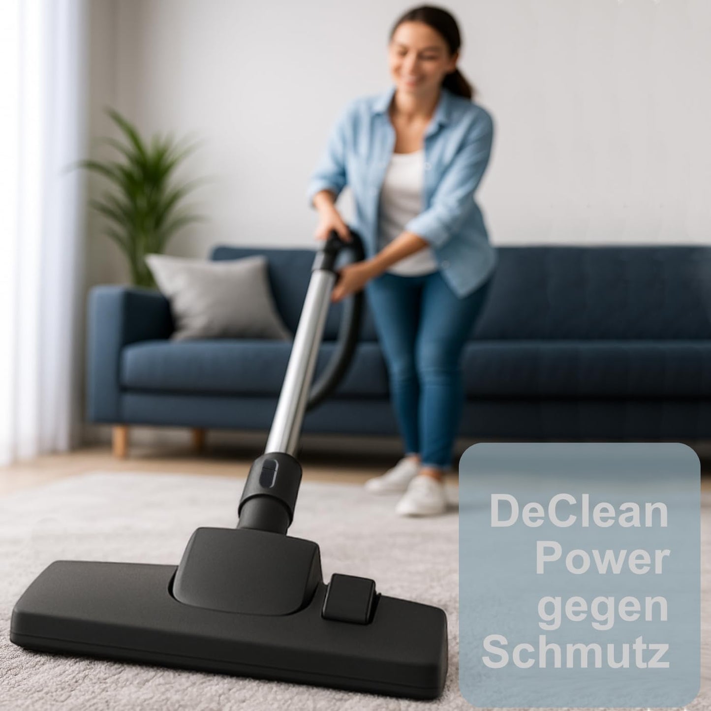 The DeClean floor nozzle is compatible with Miele vacuum cleaner parts for C1, C2, C3, Complete, Compact, Classic, S8340, EcoLine, PowerLine S8, S6, S5, S4, S2, S1. Brush nozzle for carpet.