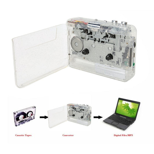 USB Cassette to MP3 Converter, Portable Cassette with Headphones, Cassette Player Converts to MP3 WAV, Audio Music Player for Computer In Car