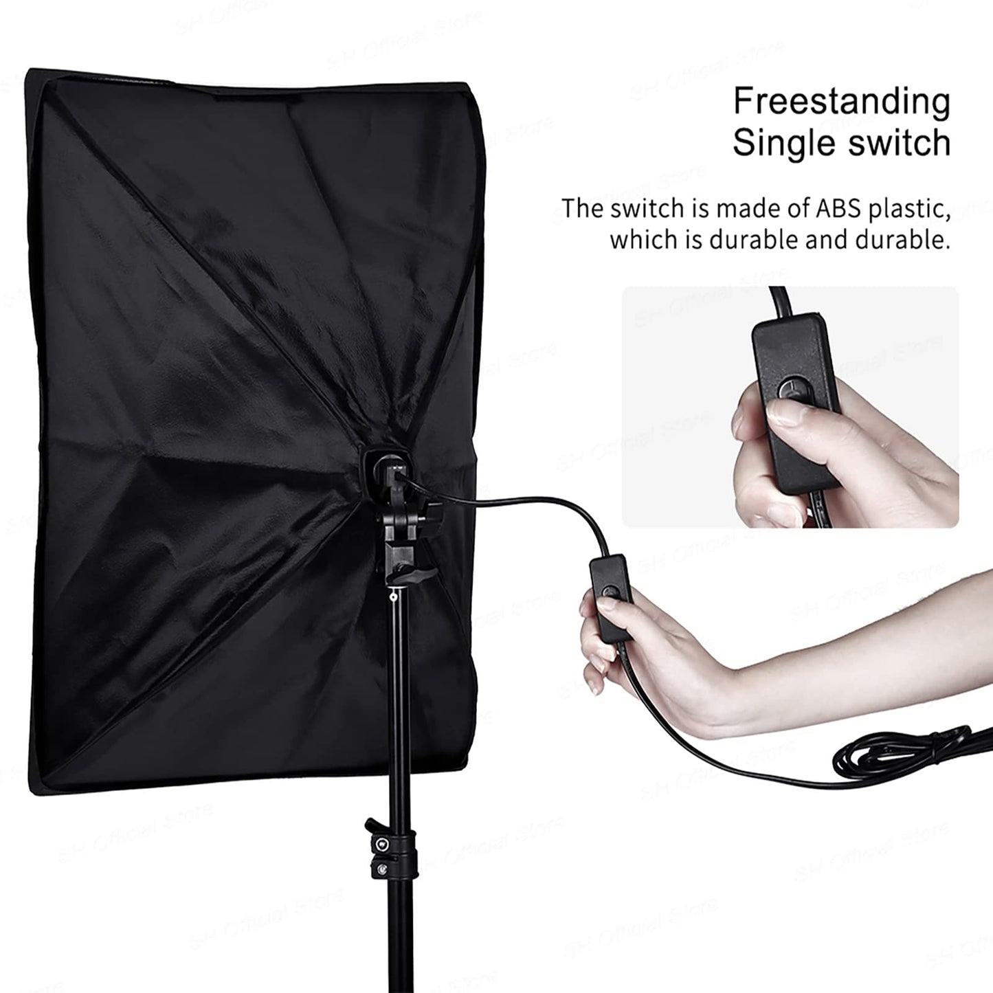 Andoer Photo Studio Set, 2M x 3M Background Support System Greenscreen Set, Softbox Studio Lighting Set with 5600K Bulb, White Soft Light Umbrella, Photo Lamps for Product Portrait Video Photography.
