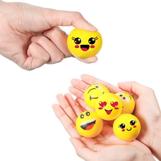 30 pieces of anti-stress balls for children and adults, smiley face stress balls, 1.6 inch mini foam stress relief balls, stress relief toys for children's birthday party favors (cute style)