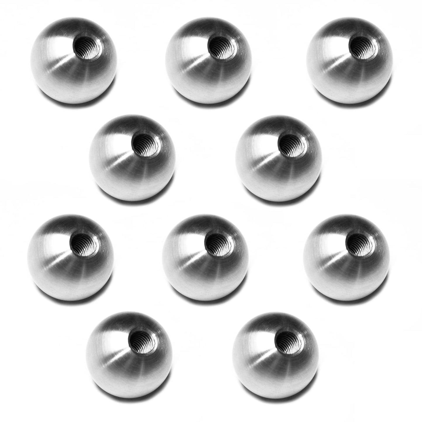 PRIOsteel decorative ball Full ball with thread Stainless steel balls Rod ball end cap - Set of 10 balls for M6 rod as decorative elements for railing fence staircase handrail holders made of stainless steel V2A