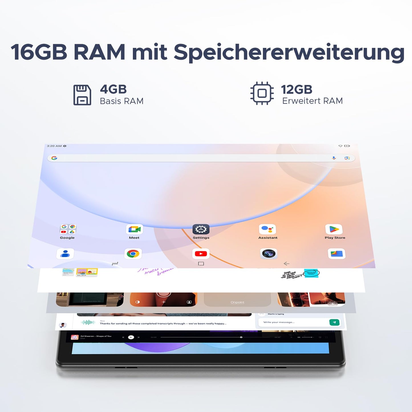 DOOGEE U10 2025 Latest Android 15 Tablet 10 Inch, 16GB RAM+128GB ROM (2TB TF) Kids Tablets PC 5060mAh Gaming Tablet Android, Widevine L1/ 8MP+5MP Dual Camera/WiFi 6/ Type C/ 3.5mm Headphone Jack