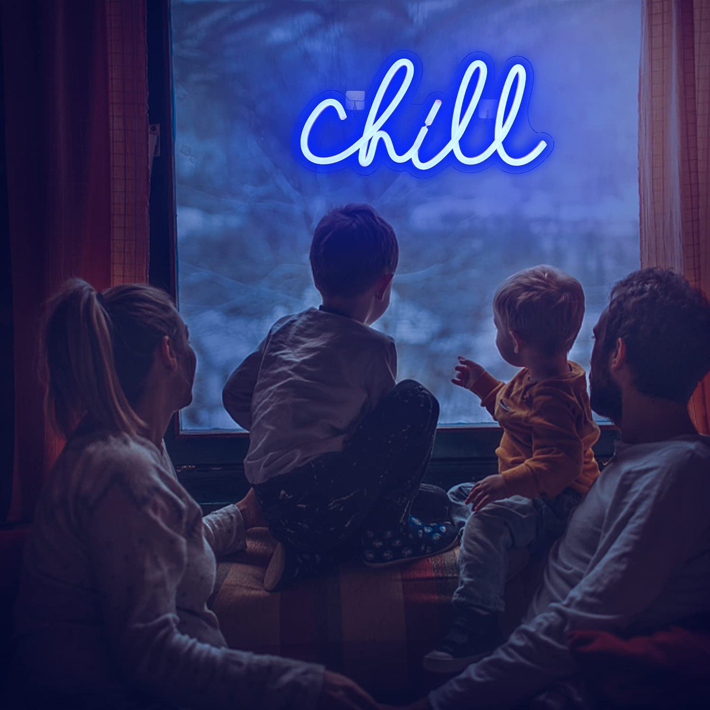 Chill neon wall light sign for wall decor. Neon light for bedroom, bar, hotel, game room.