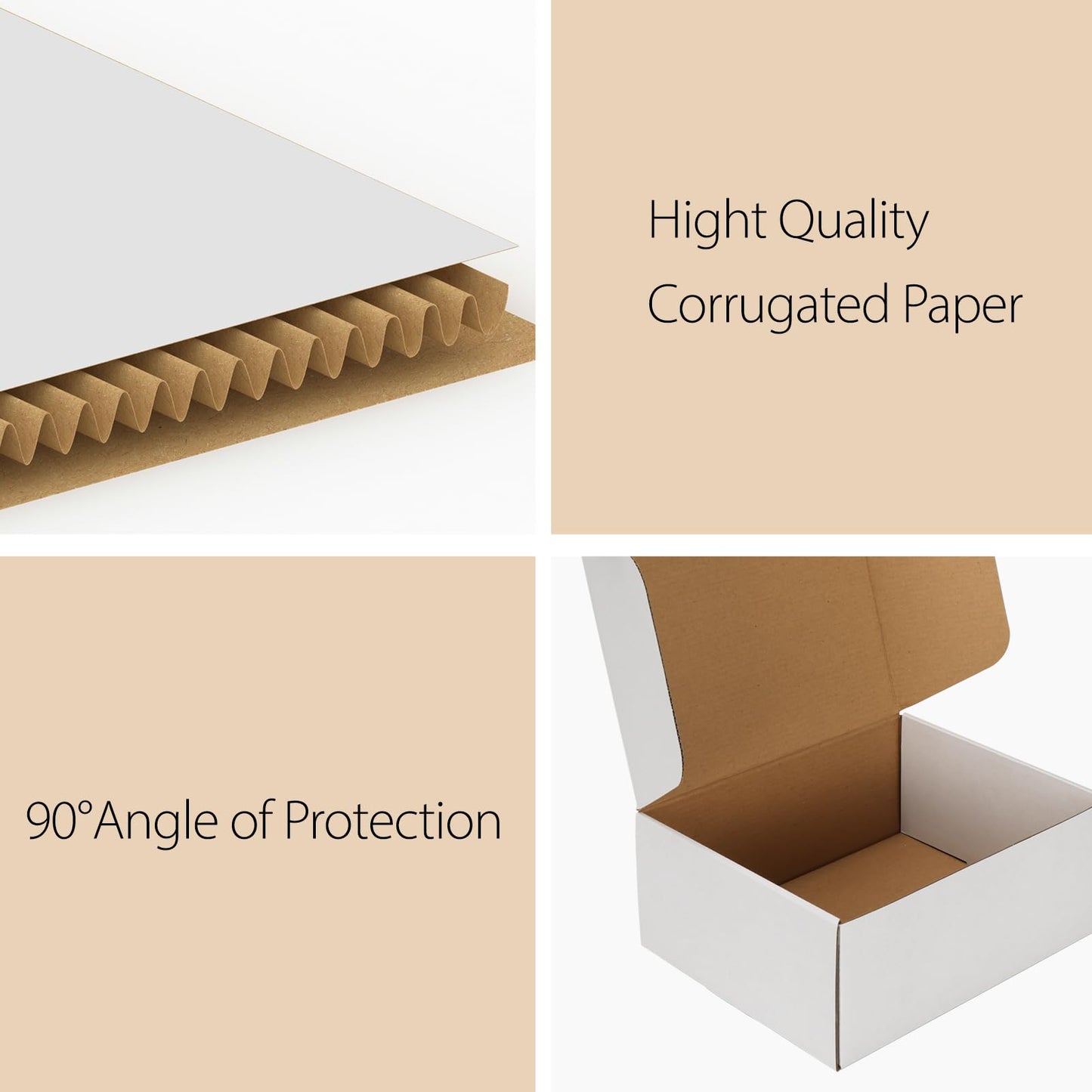 RLAVBL 20 white shipping boxes measuring 25.4 x 20.4 x 10.2 cm for shipping toys and gifts