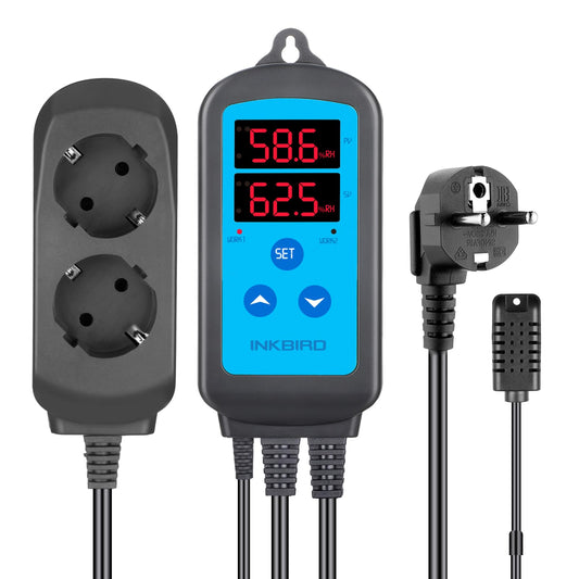 Inkbird IHC-200 moisture controller 220V Plug and Play Hygrostat, humidifier dehumidifier for mushroom greenhouse terrarium