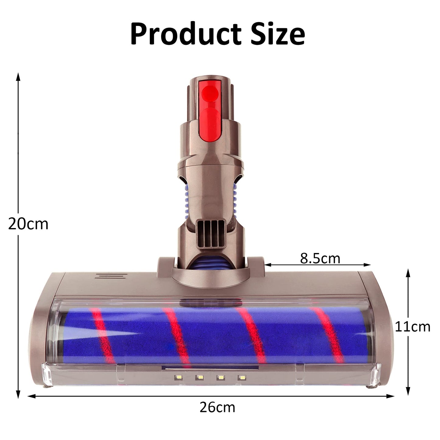AINUO Soft Roller Cleaner is a head floor brush compatible with Dyson V7, V8, V10, V11, V15, SV10, and SV11 cordless vacuum cleaners.